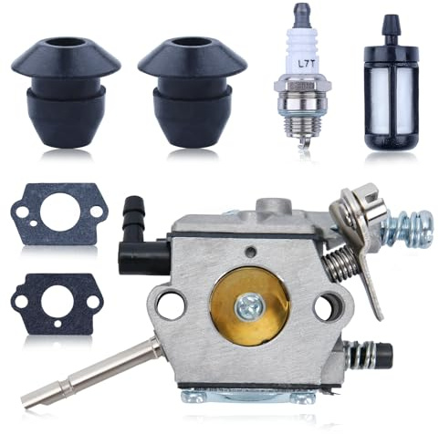 Adefol Kit Carburateur Filtre à Essence Pour Stihl H24D FS 48 52 56 62 66 81 86 106 FS48 FS52 FS56 FS62 FS66 FS81 FS86 FS106 Tondeuse à gazon, Remplacement Pour Walbro WT-45-1, 4126 1200 0600