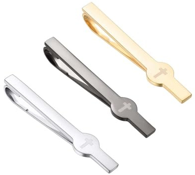 Asienice Krawattenklammern Für Herren Gold Schwarz Silber Personalisiert Krawattennadel Kreuz Krawattennadel Schmale Krawatte Edelstahl Herren Schmuck