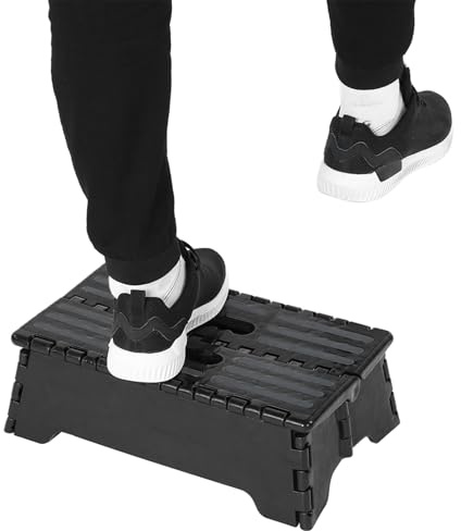 Folding Step Stool, Portable Non-Slip Folding Stool for Adults Elderly Women, 300lb Capacity Heavy Duty Plastic Shower Step for Bathroom Car Kitchen Campervan Use