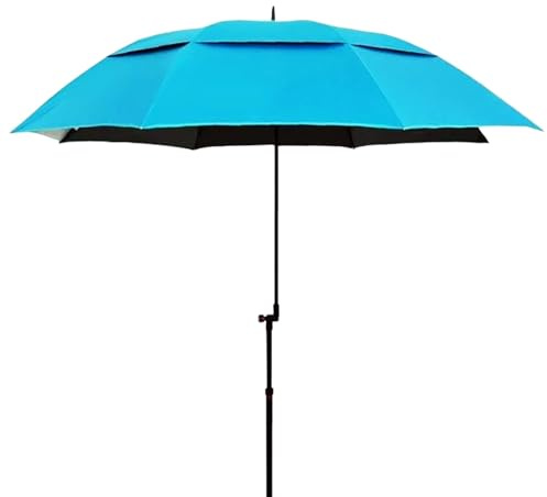 Ombrellone da spiaggia, 2 m, 2,2 m, 2,4 m, inclinabile, resistente al vento, doppio strato, ideale per pesca, golf, attività all'aperto, protezione UV e facile installazione