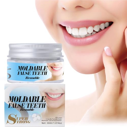 Kit Reparación Dientes Postizos Temporales 30g- Cemento Dental,Solución Rápida para Dientes Rotos o Faltantes