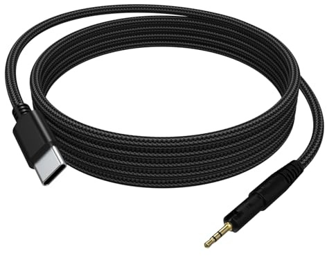 USB C ATH-M50x Headphone Audio Cable Aux Cord Compatible with Audio Technica ATH-M50x, ATH-M40x, ATH-M70x, ATH-M60x Headphones Works with Samsung Galaxy S24 S23, iPad Pro, iPhone 16/15 Pro Max Plus