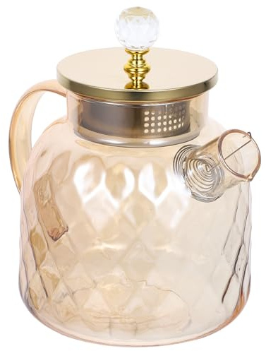 OSALADI Carafe à Eau en Verre Borosilicaté 15 L avec Couvercle Ambré Pichet à Thé Glacé Résistant aux Taches Cuisine et Salon Récipient à Boisson Grosse Capacité pour Jus et Eau