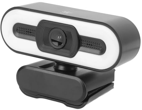 Wakects 1080P HD Webcam, Digital Computer Camera with Built in Microphone LED Lights Auto Light Correction USB Camera for Video Calling Online Classes Conferencing PC Laptop