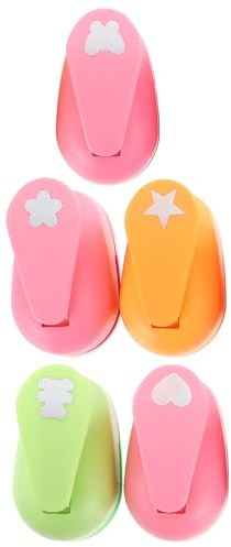 Abaodam Lot de 5 Perforatrices de Papier Multifonctions à Motifs Dessin Animé, Set de Loisirs Créatifs pour Scrapbooking, Perforatrice Domestique Couleur Aléatoire Style Aléatoire