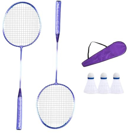 1 Paar professionelle Badmintonschläger für 2 Spieler, leichtes Badmintonschläger-Set, Federbälle für Erwachsene, Kinder, Federbälle für Kinder, Spieler, Indoor-Outdoor-Sport