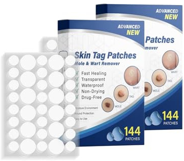 Wart & Mole Entfernungspatches für Gesicht und Nacken, 144 Stück, schnelle und effektive Beseitigung von Wart & Mole