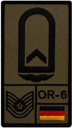 Café Viereck ® Feldwebel Luftwaffe Bundeswehr Rank Patch mit Dienstgrad - Gestickt mit Klett – 9,8 cm x 5,6 cm