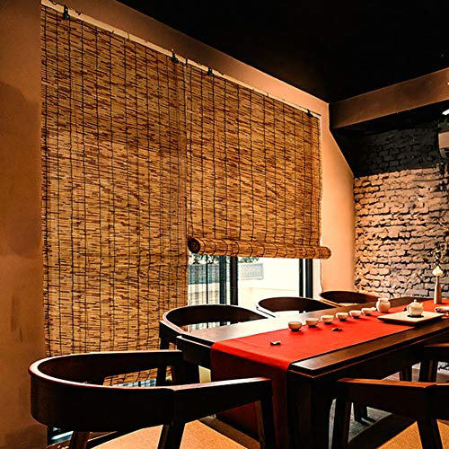 MANG Tenda A Lamella, Recinzione in Canna Naturale, Finestra Arrotolabile in bambù, Parasole, Persiane Avvolgibili in Paglia per Esterno/Interno/Giardino/Balcone