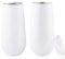 Juego de 2 copas de champán de acero inoxidable con tapa de 170 ml, color blanco