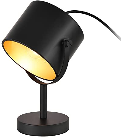 lux.pro Tischleuchte Farstorp 1 x E27 Tischlampe Leuchte Nachttischlampe Metall Schwarz