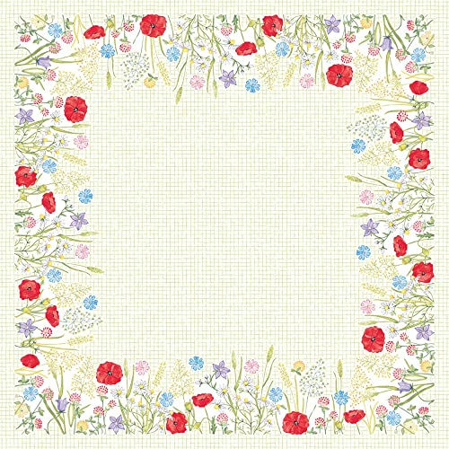 Mank Tischdecken aus Airlaid Mitteldecken 80 x 80 cm Einmal Tischdecke für Gastronomie und Feiern 20 Stück Susanne Frühling Sommer Blumen Floral Blumenwiese