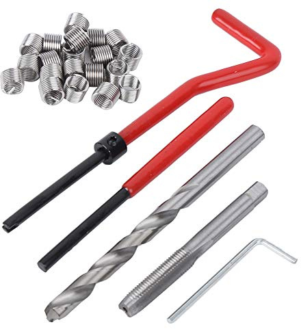 M7 Helicoil Kit M7 X 1.0Mm Filetage Réparation Métal 25Pcs M7 Filetage Réparation Insert Kit Avec Boîte En Plastique Transparente Pour Machines De Traitement