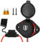 Caricabatteria da Auto Dual USB, 5V 4.8A Pannello Presa Di Ricarica, Doppia Porta Prese USB, 12V-24V Con fusibile 5A e copertura impermeabile, luce rossa, per Moto Veicolo Barca Camion Camper