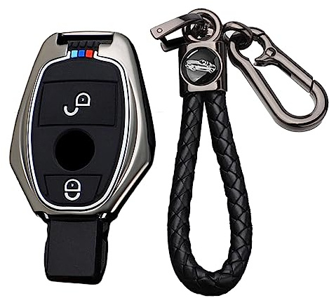 TECART Coque de clé pour Mercedes-Benz Classe A B C E S G M Classe Porte-clés Accessoires Protecteur 2/3 boutons