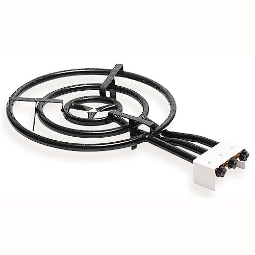 briebe Brûleur à Gaz 3 Anneau 60-40-20 cm, Triple Brûleur à Paella, Convient pour Poêle ou Paellera 30 à 90 cm de Diamètre, Trois Régulateurs de Flamme