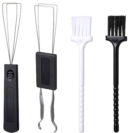 Juego de 4 extractores de teclas, incluye 2 tapas de teclas de acero inoxidable, 2 cepillos para teclado, juego de limpieza para teclado, juego de extractor de llaves para teclados mecánicos, teclados