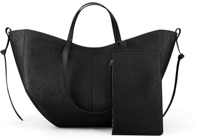 DKIIL NOIYB Beuteltasche Leder Bag Shopper Tasche Damen Groß PU Weichem Leder Umhängetasche Damen Handtasche Damen Groß Hobo Bag Henkeltaschen mit Kleinem Geldbörse (B1)