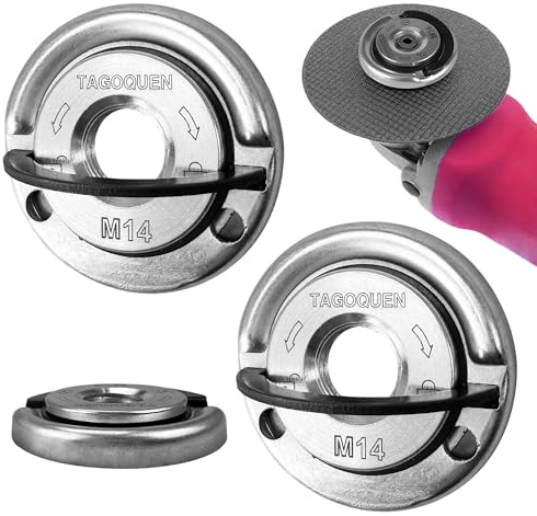 2 Pieces Écrou Serrage Rapide M14 pour Meuleuse d'angle électrique Écrous de Verrouillage Accessoire de Meuleuse d'angle Filetage Remplacement Angle Meuleuse Intérieur M14