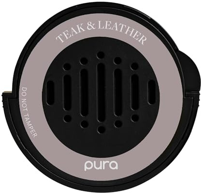 Pura Car Scent Refill - Fragrance for Pura Car Diffuser - Clean & Safe Luxury Diffuser Scent - Long-Lasting Fragrance for 30 Days of Aroma - Teak & Leather