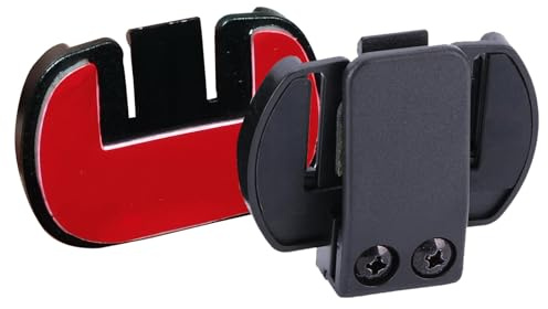 Accesorios de Moto, Clips de intercomunicación de Casco para V6 Series（V6/V6 Pro/V6 Plus）y V4,1 pc Fieltro Clip Adhesivo y 1 pc Soporte Clip de Montaje,Negro
