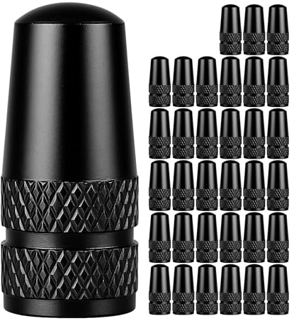 Tappi per valvole di biciclette in alluminio, 40 pz, in Nero, per pneumatici di biciclette con valvola Dunlop e Presta, tappi per valvole di ricambio, coprivalvola per pneumatici