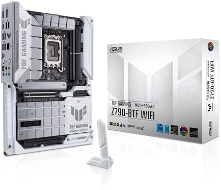 TUF Gaming Z790-BTF Carte mère ATX WiFi 7 Intel® Z790 (LGA 1700), Conception de connecteur caché, PCIe 5.0, 4 emplacements M.2, 16+1+1 Niveaux d'alimentation, DDR5,Ethernet 2,5 Go, USB Type-C, USB