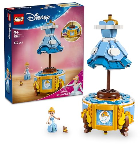 LEGO ǀ Disney Princess Cinderellas Kleid, Spielzeug für Jungen und Mädchen ab 9 Jahren - Inkl. EIN Kleiderständer, Cinderella Mini-Puppe und Maus Figur - Kreatives Spielset 43266
