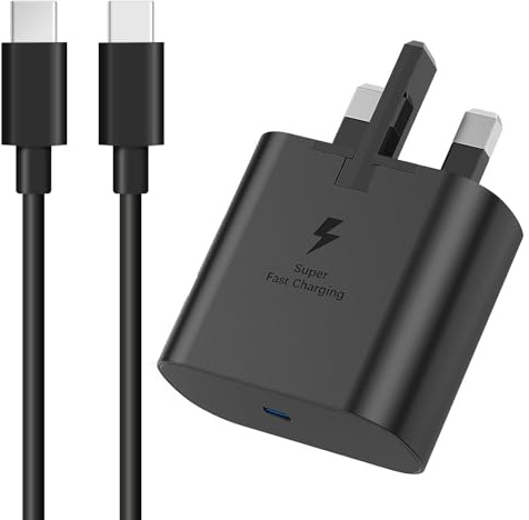 Samsung Fast Charger, Samsung USB C Charger Plug and Cable 1M USBC to Type C Charging Lead for Galaxy S26 S25 S24 S23 S22 S21 S20 A17 A16 A15 A32 A33 A34 A35 A36 A56 A55 A54 A53 A52 A26 A25 A23 A40