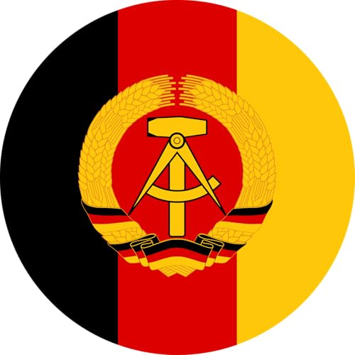 2 x Aufkleber DDR NVA Emblem ca. 9 cm rund Sticker (Doppelpack!) Carsticker Autoaufkleber Flagge Fahne