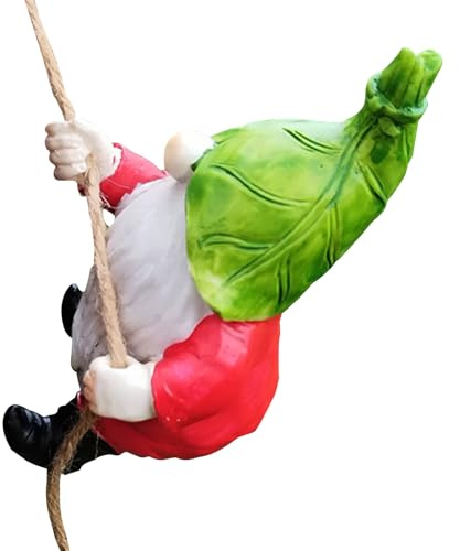 Garden Ornaments Outdoor, Climbing Garden GNOME, 5.12x3.54in Weather-Resistant Figurine Decor, Authentic Lawn Ornament, Resin Yard Statue for Patio, Ground, Yard