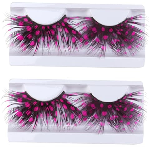 FOMIYES 2 Paar Farbige Falsche Wimpern Damen Leichtes Material Charmante Party Wimpern Deluxe Tanzkostüm Wiederverwendbar