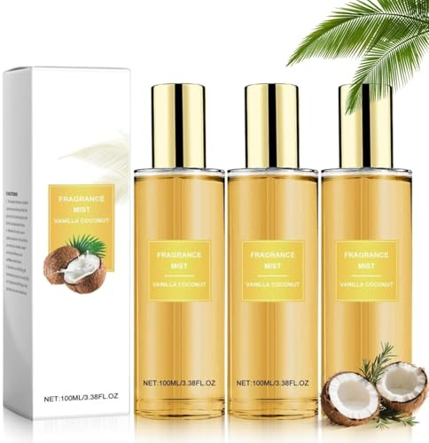 Vanille Coconut Bodyspray, Vanille Parfüm, Long Lasting Vanilla Coconut Spray, Bodyspray Parfum Damen, Lang anhaltende Frische, Ideal für den Sommer (3)