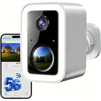 Funstorm 2K Wireless Security Camera Outdoor, 5GHz/2.4GHz Dual-Band WiFi Battery Powered Home Security Camera with Free Cloud Storage, Color Night Vision, AI Motion Detection, Spotlight & Siren, IP66