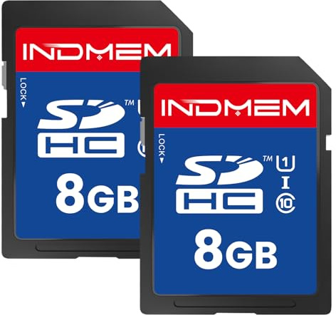SD Card 8GB UHS-I SDHC U1 Class 10, High Speed Card 2 Packs | SD Memory Card 8GB for Digital Camera, Computer, Trail Camera