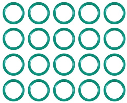 DEFANEX 20pcs Fluorine Flat Washer 18.6mm OD 13.8mm ID 1.5mm Thick | Metric FKM Fluororubber V-Type O-Rings Sealing Gasket Spacer for Fasten Screws Flanges Faucet Pipe Valves, Green