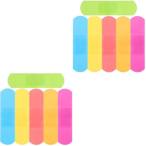 Healeved 120pcs Hemostatic Patches Breathable Adhesive for Wounds Colored Flexible Cartoon Plasters Pe Wound Patches Per Pack Design Mixed Colors