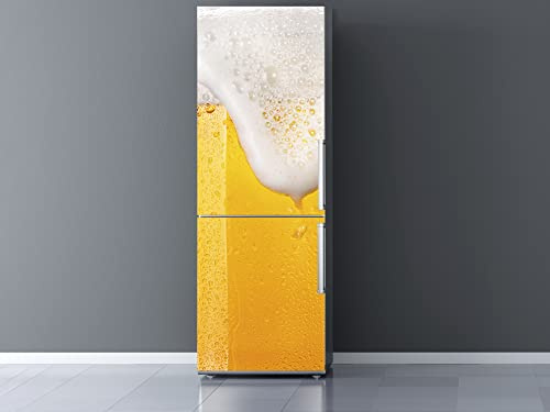 Oedim Vinilo para Frigorífico Cerveza Espumosa 185x70cm | Adhesivo Resistente y Económico | Pegatina Adhesiva Decorativa de Diseño Elegante