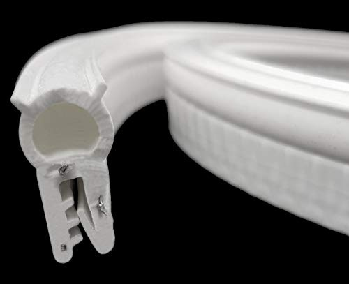 SMI-Dichtungsprofil DO21 für 1-4mm Silikon mit Drahteinlage Weiß selbstklemmend ohne Kleber - Kantenschutz mit Dichtung oben, Kantenschutzdichtprofil für Auto, Kofferraum (10 m)