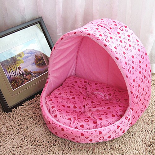 Sxspace Katzenhöhle & Hundebett, Hundekörbchen | Perfekte Kuschelhöhle für Kleine Hunde & Katzen (L: 48 * 45 * 33cm, Rosa)