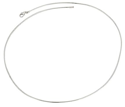 NKlaus Omegakette aus 925er Sterlingsilber, Halsreif 1,2mm breit, 1 Stück | Wählbare Längen 38–50cm; Gewicht je nach Länge ca. 3,9–5,33g