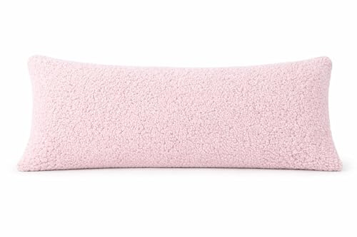REAFORT Sherpa Body Pillow Cover 21x54, Zipper Closure (Pink)