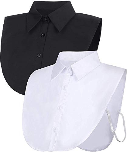 JFAN Dam falska halvskjorta blushalsband avtagbar Dickey blus topp halva skjortor set falsk docka krage v-ringad unisex slips för flickor och kvinnor presenter