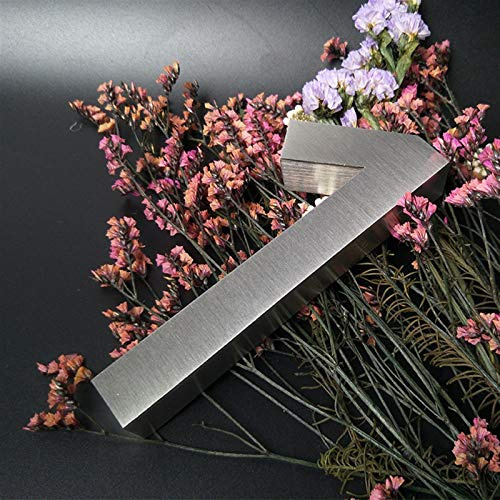Geeyu ZHaonan-modern husnummer, ABC utomhus metall 3D modernt silver, rostfritt stål hem hotell lägenhet namnskylt anpassad adressskylt, husnummer 0–9, (färg: 1, storlek: 150 mm 6 tum)