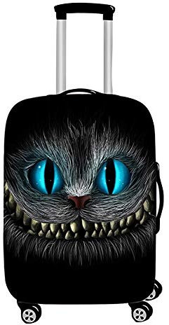 Surwin 3D Reise Kofferschutzhülle Waschbare Reisetasche Kofferbezug Elastisch Kofferhülle Gepäck Cover Reisekoffer Hülle Schutz Bezug Schutzhülle (Schwarze Katze,XL (30-32 Zoll))