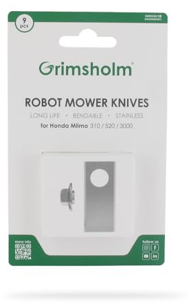 GREENSTAR – Blisterpackung mit 9 Klingen – anpassbar für die Roboter HONDA MIIMO 300, MIIMO 310, MIIMO 500, MIIMO 520, HRM300 und HRM500 – ersetzt Original 06511-VP7-310