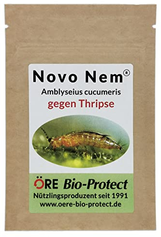 Novo Nem® Ambly. cuc. 2000 Raubmilben – Streuware für 10-20 Pflanzen gegen Thripse an Zierpflanzen, Gemüse und Nutzpflanzen