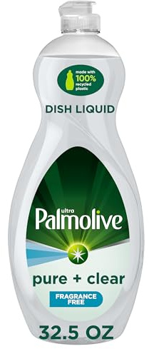 Palmolive Ultra Dishwashing Liquid Dish Soap, Pure + Clear Fragrance Free - 32.5 Fluid Ounce