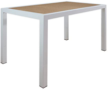 El Herrero Mesa de Forja Linea Recta para Salon, Comedor, Cocina, Mesa de Centro | 120x70 cm y 72cm de Alto. Ideal para Ropa Camilla (Mesa Blanca con Tablero)