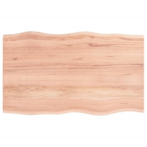 vidaXL Tischplatte 100x60x2 cm Massivholz Eiche Behandelt Baumkante